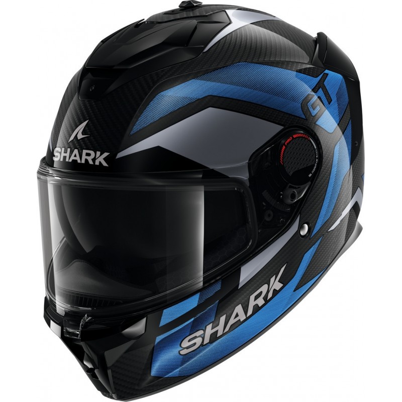 Casco Shark Spartan GT Pro Carbon Ritmo Azul/Cromado brillo