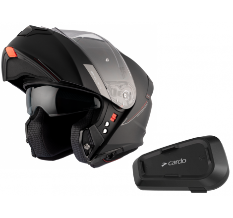 Casco Mt Helmets Genesis SV A1 Negro Mate con Intercomunicador Cardo Spirit