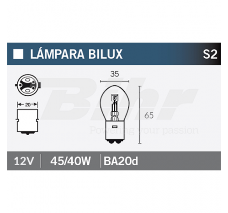 LAMPARA BILUX 12V45/40W